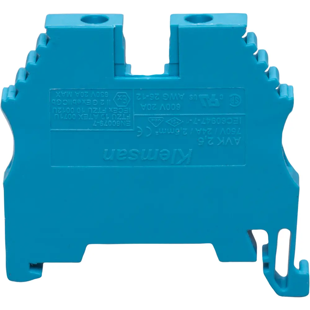 20 A Terminal Block, Blue, 26 to 12 AWG, DIN Rail