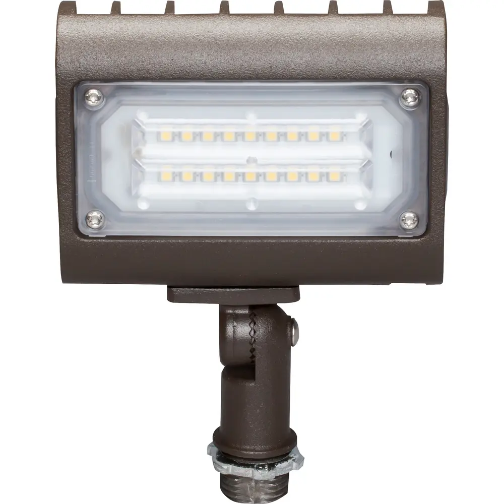 15W LED Floodlight, Knuckle Mount, 5000K 100-277 VAC, Bronze