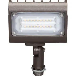 15W LED Floodlight, Knuckle Mount, 5000K 100-277 VAC, Bronze