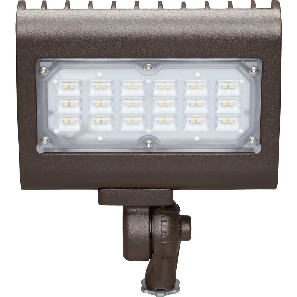 30W LED Floodlight, Knuckle Mount, 5000K 100-277 VAC, Bronze