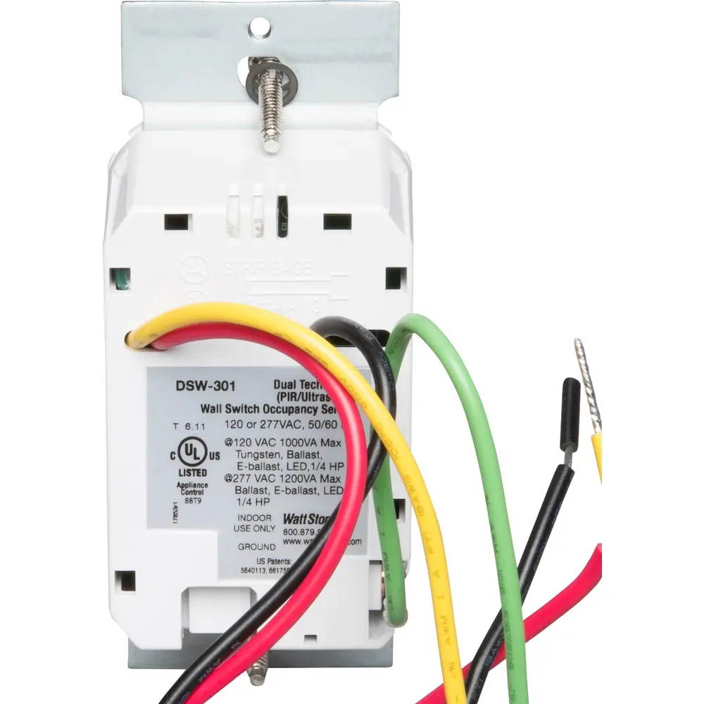 Sensor Switch, Dual Technology Occupancy Control, 120/277VAC,, White