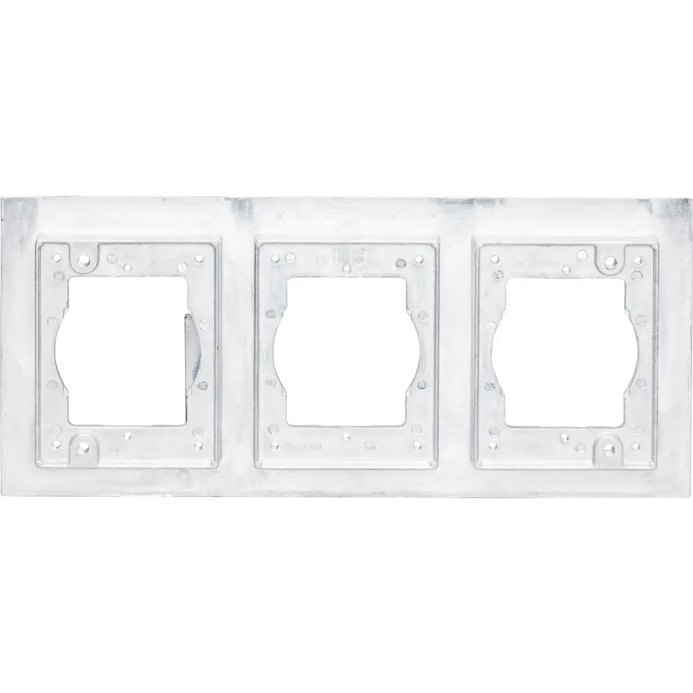 Carpet/Tile Flange, 3-Gang, Rectangular, Aluminum