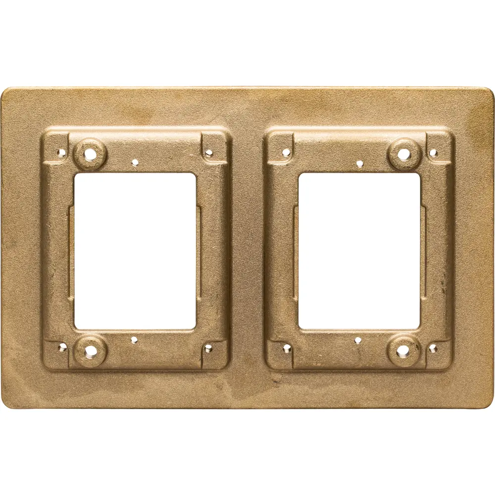 2-Gang Omnibox® Rectangular Carpet/Tile Flange, Brass