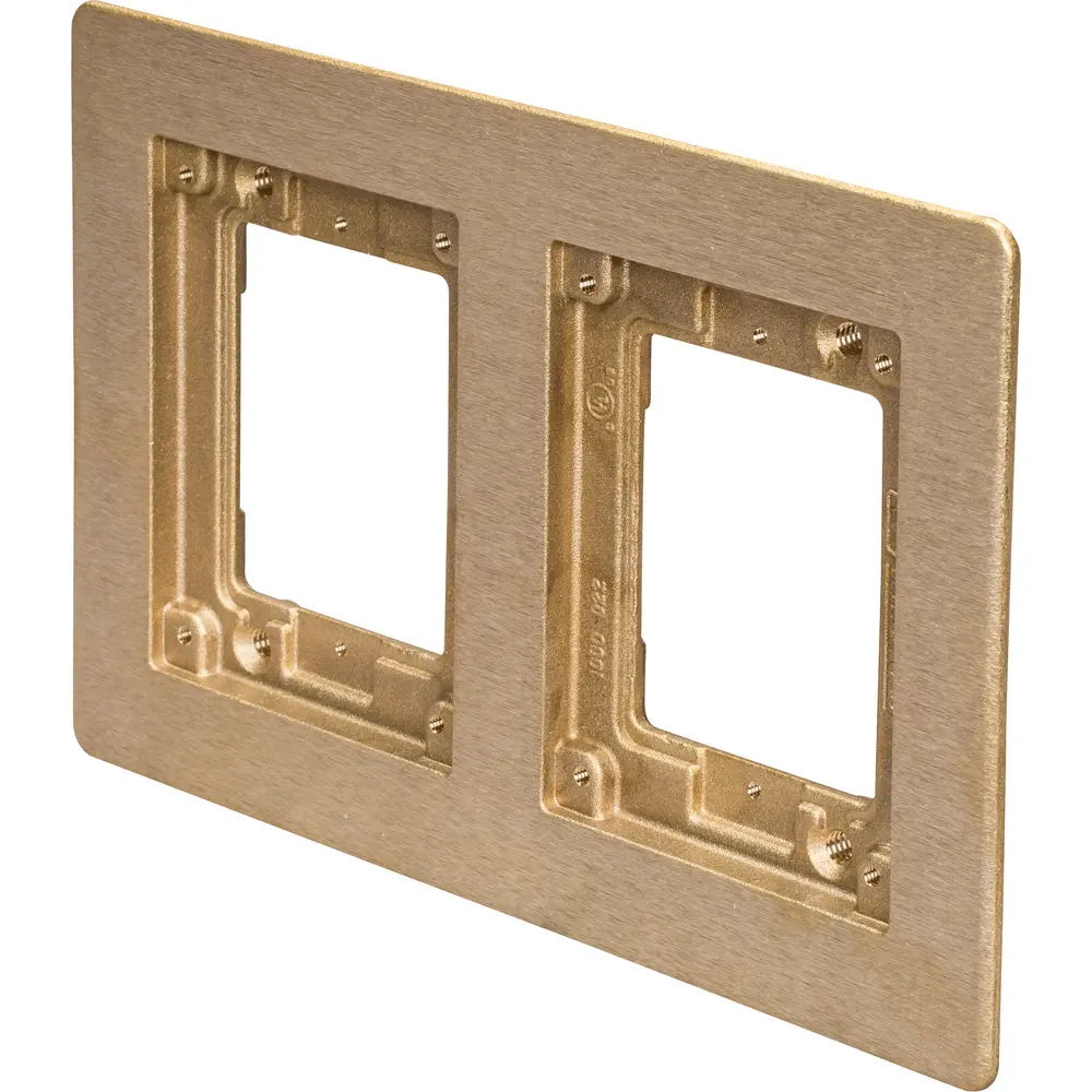 2-Gang Omnibox® Rectangular Carpet/Tile Flange, Brass