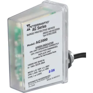 Intermatic AG3000 Surge Protective Device, 3-Mode, 120/240VAC, Single-Phase, Type 1 or Type 2, Outdoor Intermatic AG3000 Surge Protective Device, 3-Mode, 120/240VAC, Single-Phase, Type 1 or Type 2, Outdoor