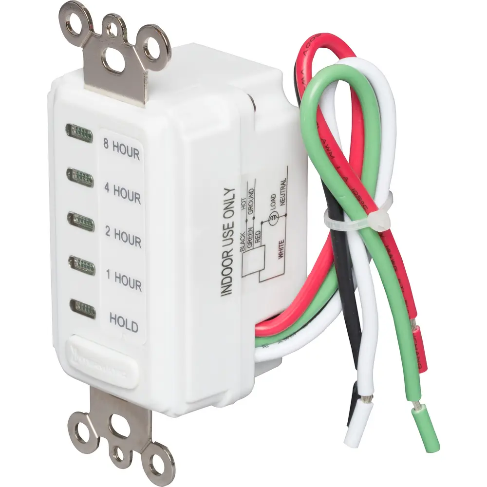 Electronic Countdown Timer, 120 VAC, 60 Hz, Preset Times 1,2,4,8 Hour, with  Hold, White, image size:1000x1000