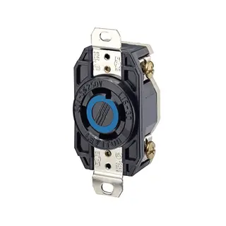 Leviton 20-Amp, 250-Volt- 3PY, Locking Connector, Industrial Grade, Grounding, Wetguard, 27W75, Yellow - Electric Plugs
