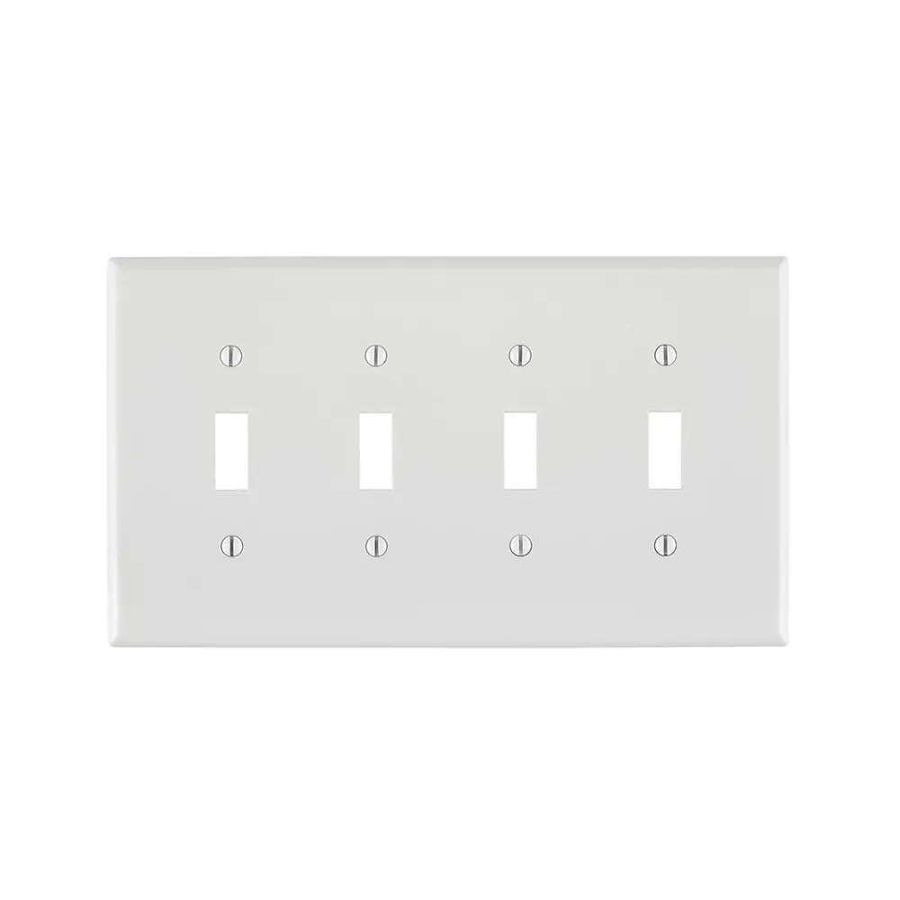 Plaque Murale Vide Leviton 4-gang 88064 - 4 Pièces Blanches, Format Standard