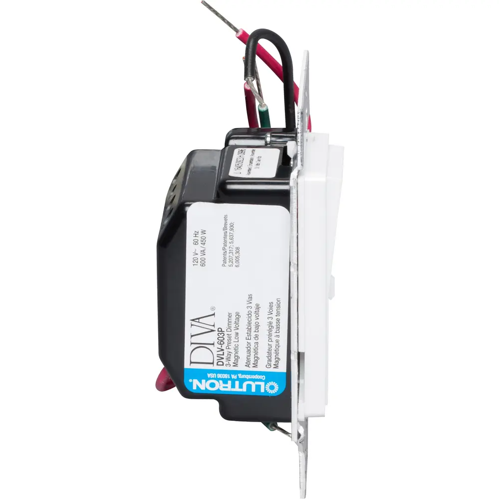 Ha Dim！ 120 VAC Diva® Magnetic Low-Voltage Dimmer w/ Nightlight, 450 W, 3