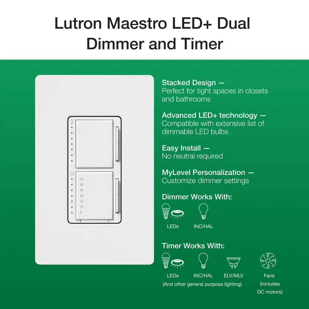 BESTTEN 10 Pack Dimmer Light Switch, Single-Pole or 3-Way Dimmer Switches,  120V, Compatible with Dimmable LED, CFL, Incandescent and Halogen Bulbs, ..., image size:1000x1000