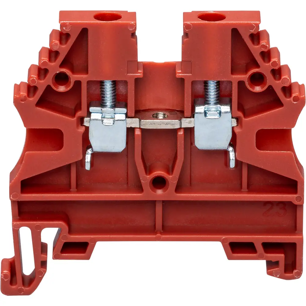 20 A Terminal Block, Red, 26 to 12 AWG, DIN Rail