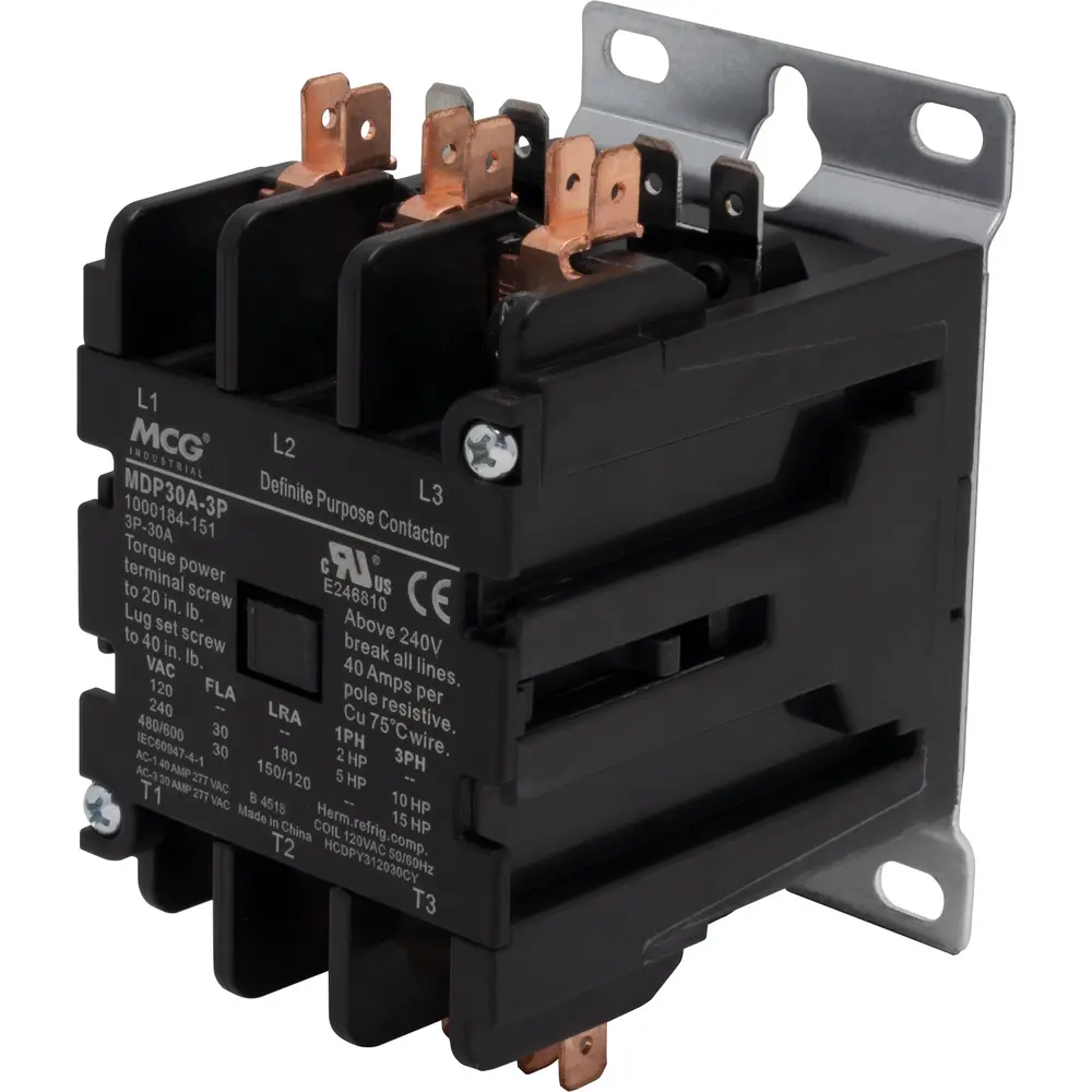 30 A 24 VAC Definite Purpose Contactor, 3-Pole