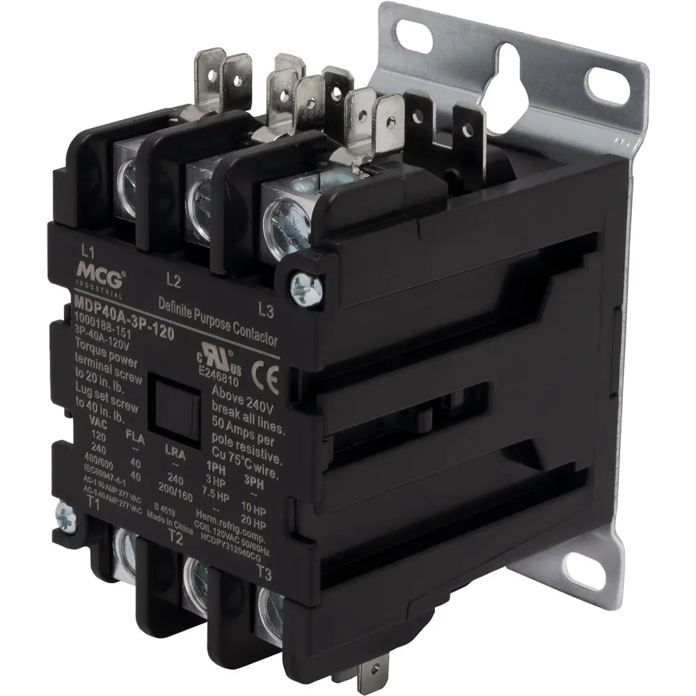 ABB, DP40C4P-1, 4 Pole, 40 Amps, 120VAC Coil, Definite Purpose