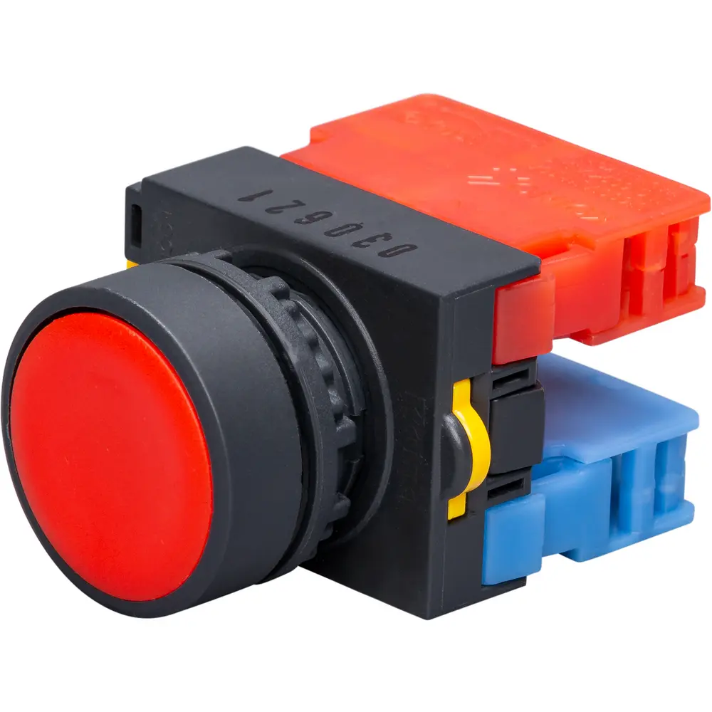 22 mm Push Button Momentary, Red, 1NO/1NC