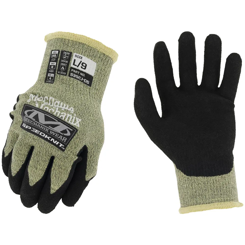 Large, Green, SpeedKnit™ Arc Flash ANSI A5 Coated Knit Work Gloves
