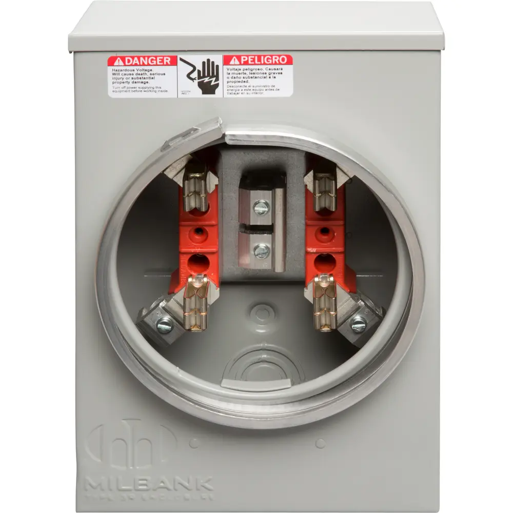 125 A 600 VAC Single-Phase 4-Jaw Ring Meter Socket w/ 1.25 in. Hub, OH/UG
