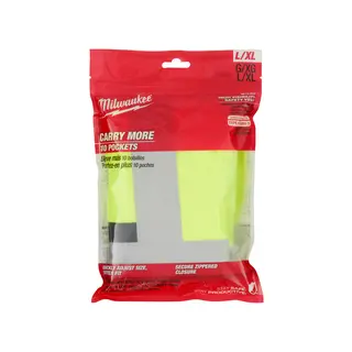 Milwaukee Large/X-Large Yellow Class 2 High Visibility Safety Vest with 10 Pockets (4-Pack)