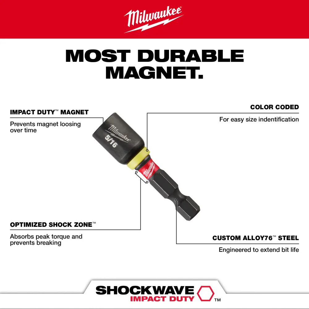 SHOCKWAVE Impact Duty™ 5/16” x 1-7/8” Magnetic Nut Driver