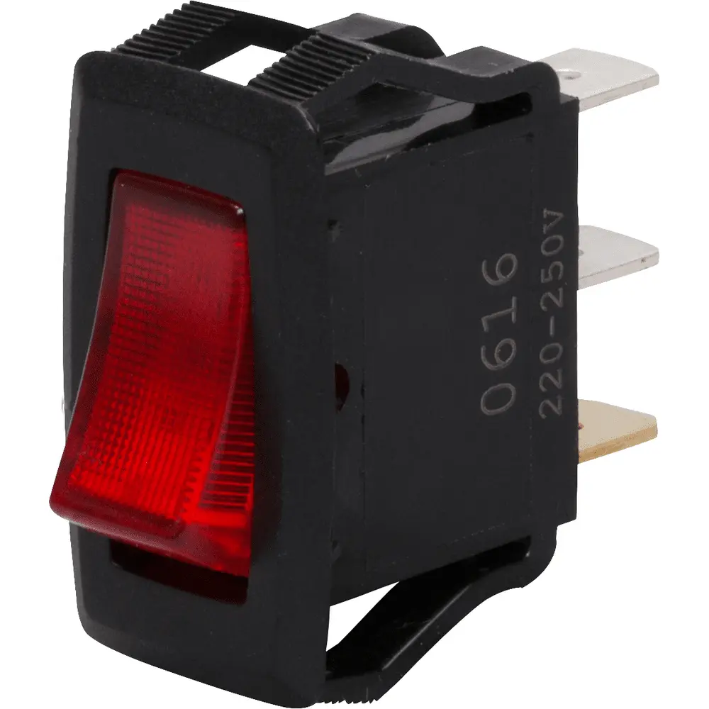 10 A 250 VAC 15 A 125 VAC Lighted Rocker Maintained On-Off, SPST