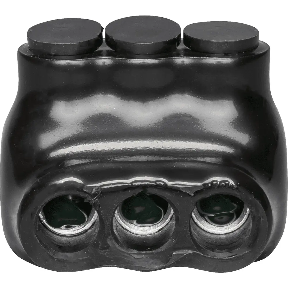 Polaris 3-Port Black Multi-Tap Pre-Insulated Connector, 14 to 4 AWG