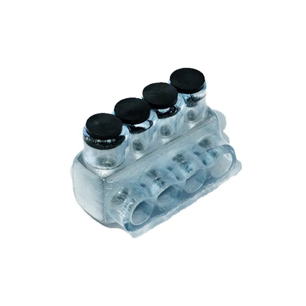 Polaris 4-Port Clear Multi-Tap Pre-Insulated Connector, 14 to 4 AWG