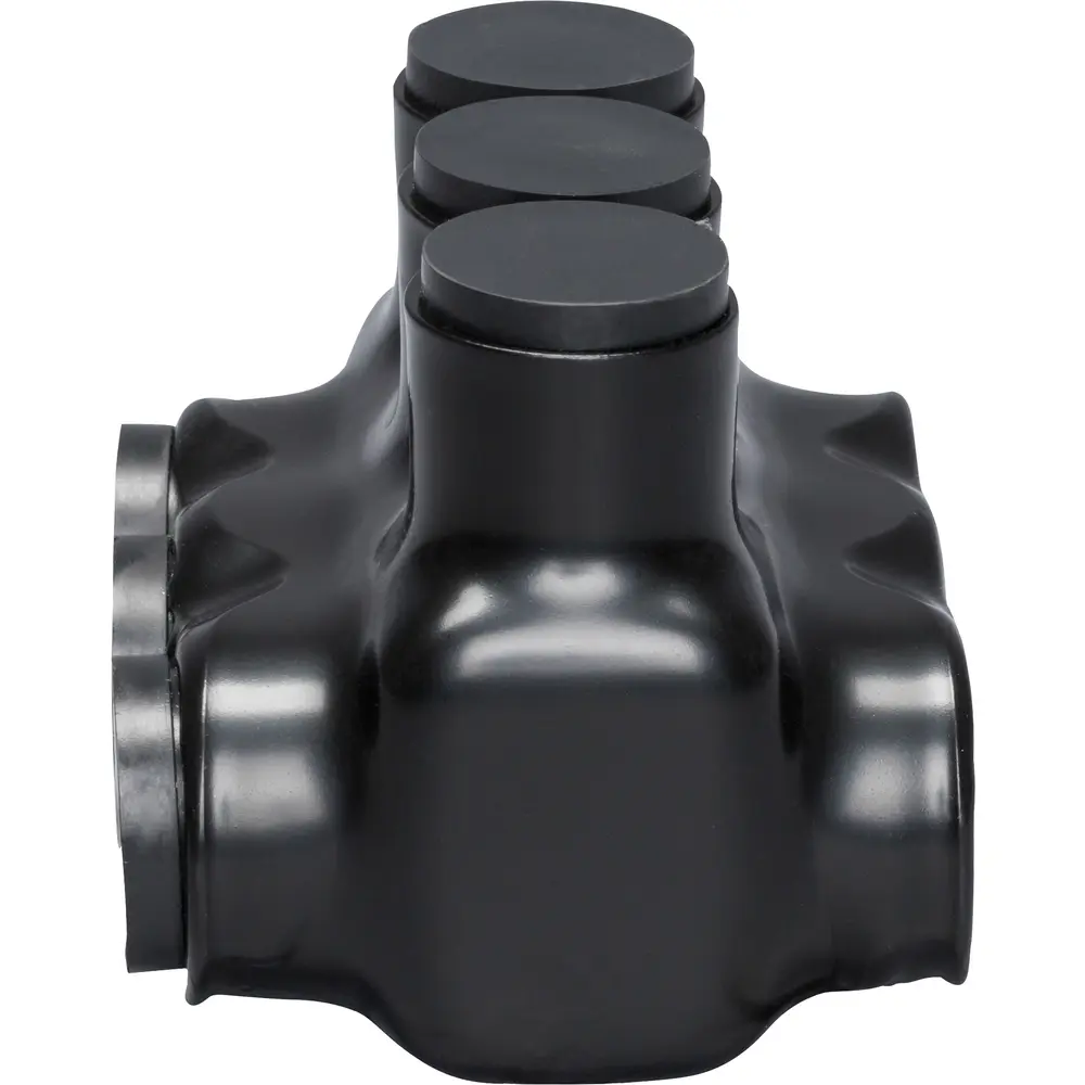 Polaris 3-Port Black Multi-Tap Pre-Insulated Connector, 6 AWG to