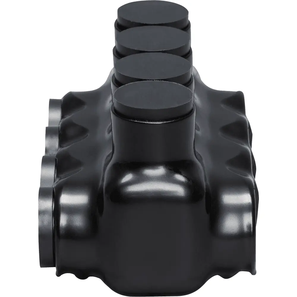 Polaris 4-Port Black Multi-Tap Pre-Insulated Connector, 6 AWG to