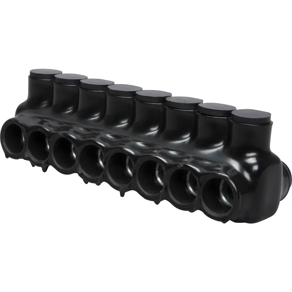 Polaris 8-Port Black Multi-Tap Pre-Insulated Connector, 6 AWG to