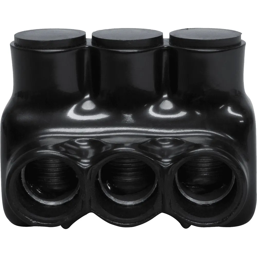 Polaris 3-Port Black Multi-Tap Pre-Insulated Connector, 10 AWG to
