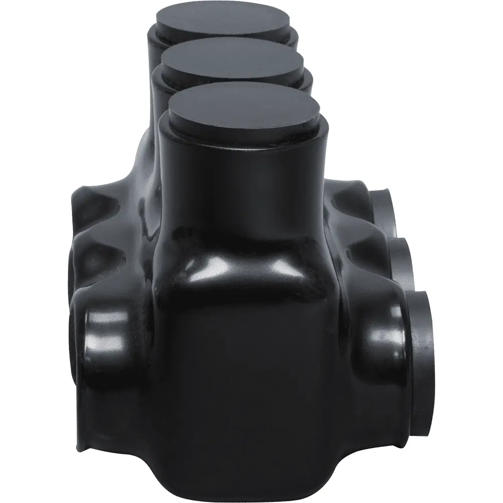 Polaris 3-Port Black Multi-Tap Pre-Insulated Connector, 10 AWG to