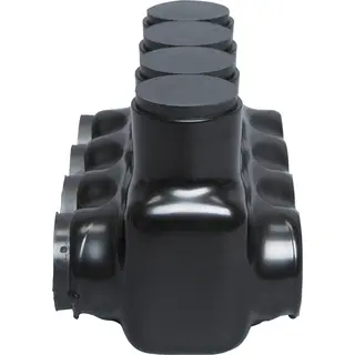 Polaris 4-Port Black Multi-Tap Pre-Insulated Connector, 4 AWG to