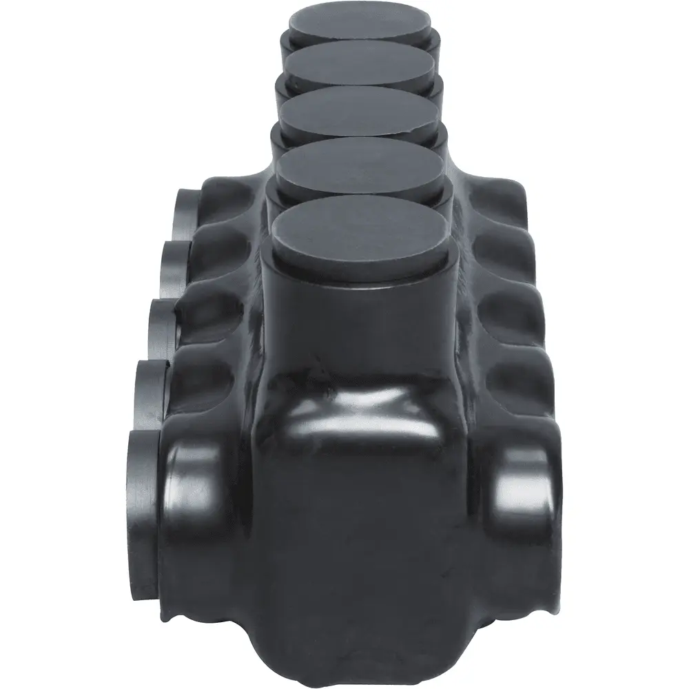 Polaris 5-Port Black Multi-Tap Pre-Insulated Connector, 4 AWG to