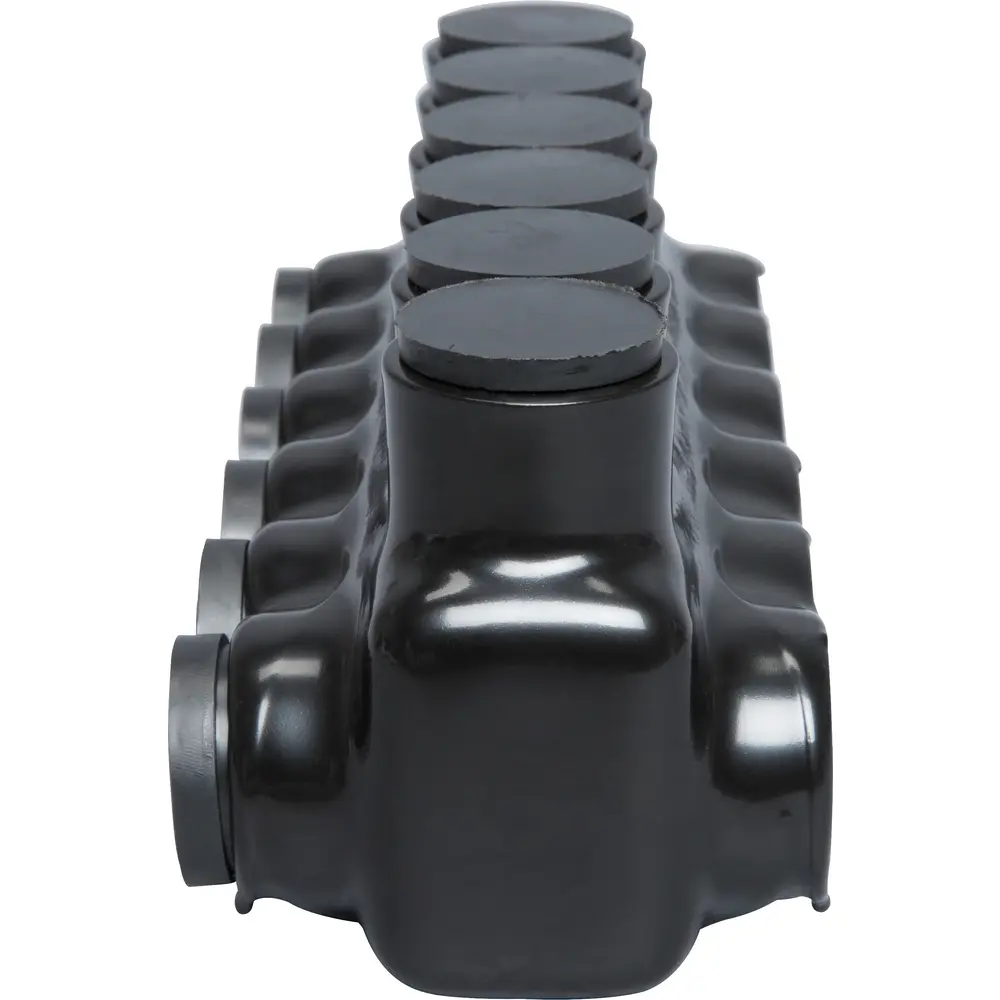 Polaris 6-Port Black Multi-Tap Pre-Insulated Connector, 4 AWG to