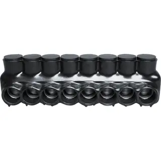 Polaris 8-Port Black Multi-Tap Pre-Insulated Connector, 4 AWG to