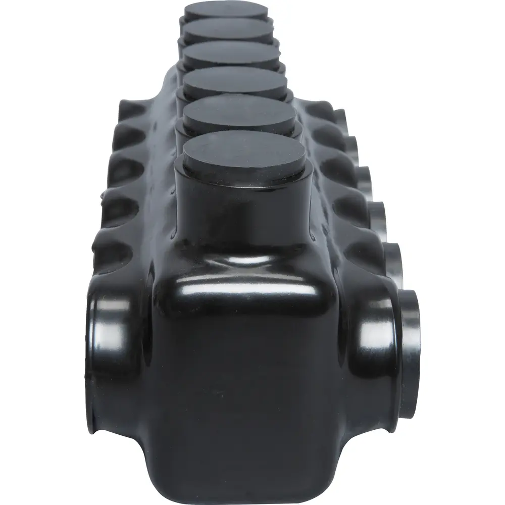 Polaris 6-Port Black Multi-Tap Pre-Insulated Connector, 6 AWG to