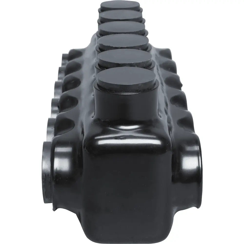 Polaris 6-Port Black Multi-Tap Pre-Insulated Connector, 6 AWG to