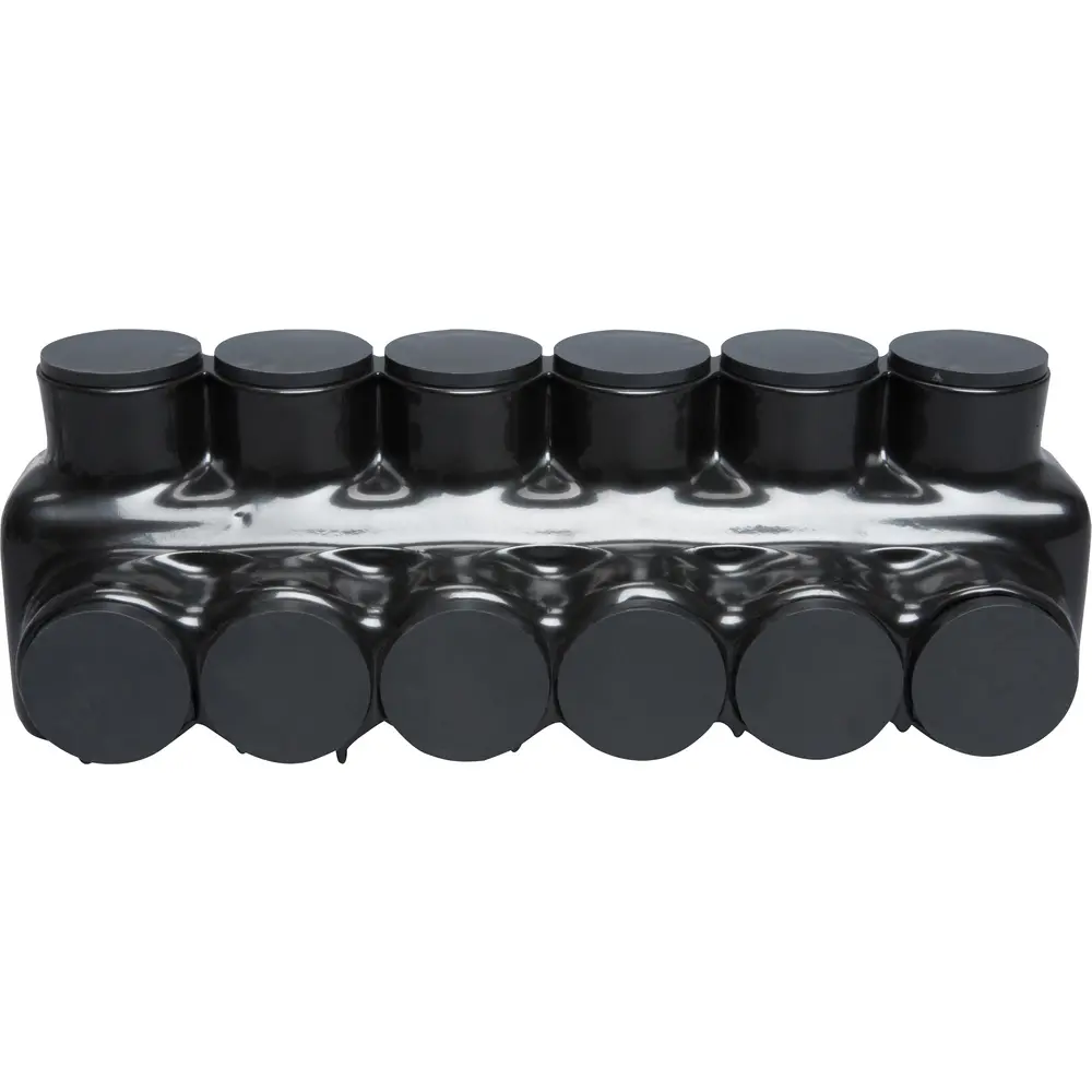 Polaris 6-Port Black Multi-Tap Pre-Insulated Connector, 1/0 to 750 MCM
