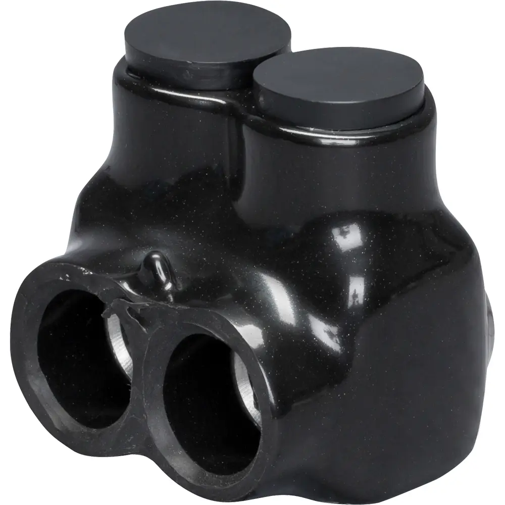 あい  3234 Polaris 2-Port Black Multi-Tap Pre-Insulated Connector, 6 AWG to 3/0
