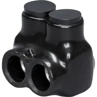Polaris 2-Port Black Multi-Tap Pre-Insulated Connector, 6 AWG to 3/0