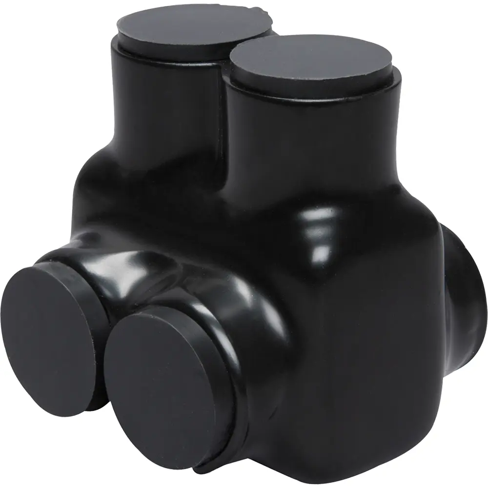 Polaris 2-Port Black Multi-Tap Pre-Insulated Connector, 10 AWG to