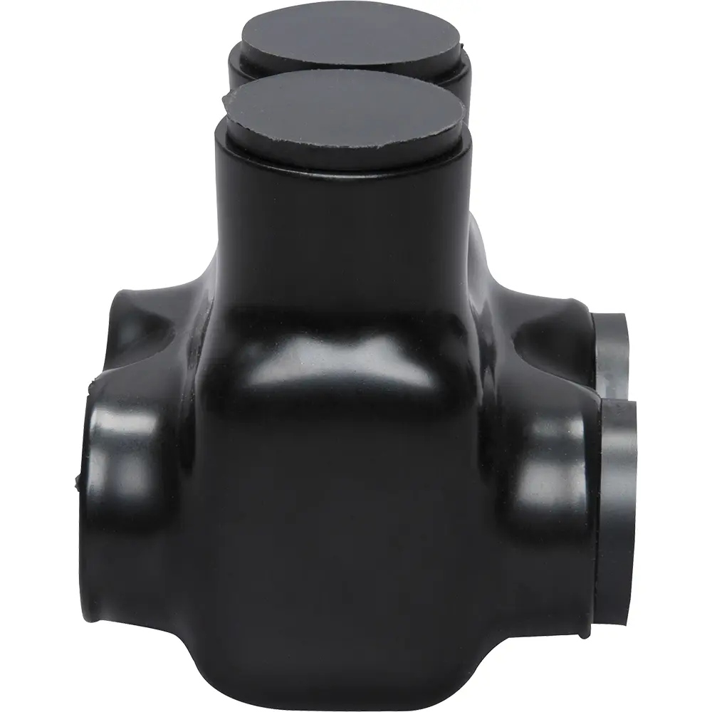 Polaris 2-Port Black Multi-Tap Pre-Insulated Connector, 10 AWG to