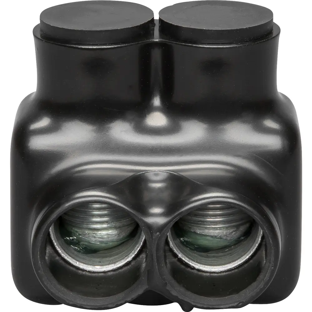 Polaris 2-Port Black Multi-Tap Pre-Insulated Connector, 4 AWG to