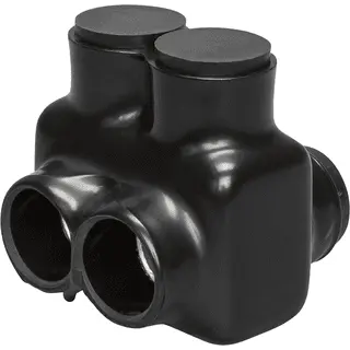 Polaris 2-Port Black Multi-Tap Pre-Insulated Connector, 4 AWG to
