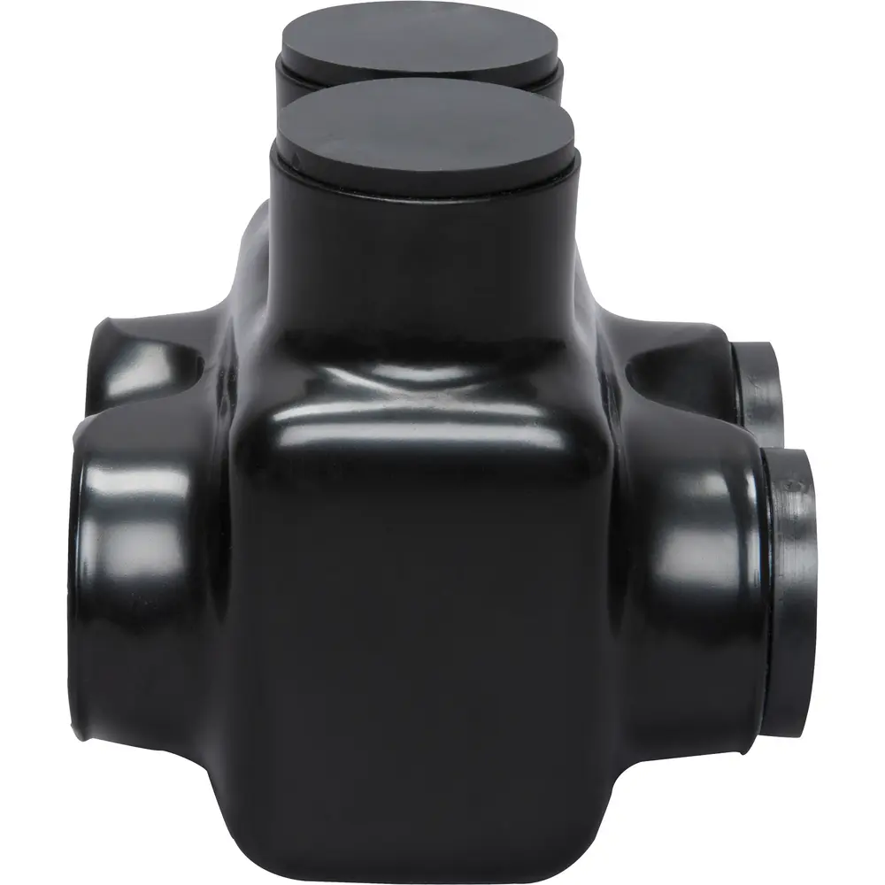 Polaris 2-Port Black Multi-Tap Pre-Insulated Connector, 1/0 to 750 MCM
