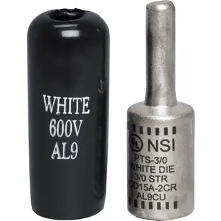 1/0 Aluminum Center Pin Terminal, White