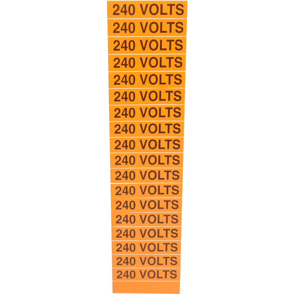 VOLTAGE MARKER CARD 240 VOLTS visual data 4