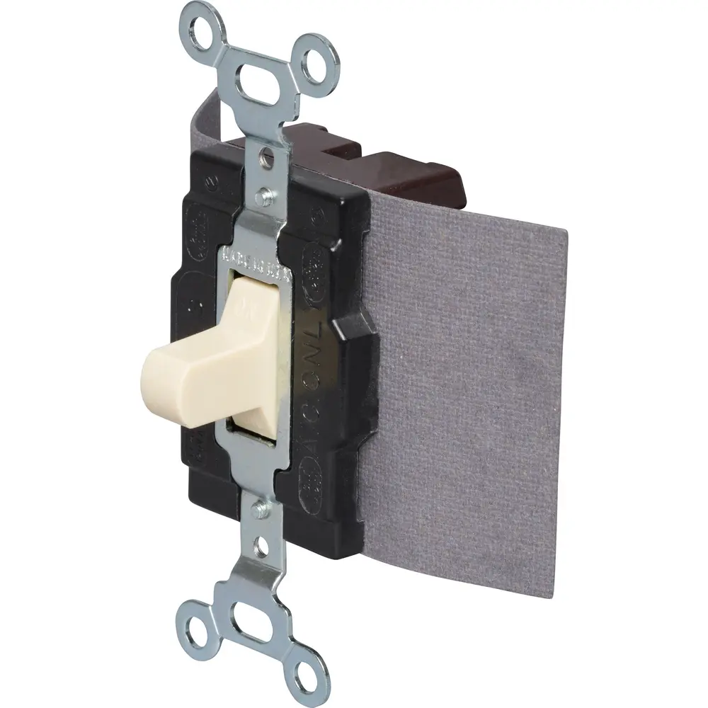 15 A 120/277 VAC Double-Throw Switch, Single-Pole, Ivory, image size:1000x1000