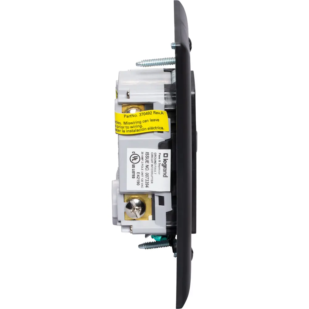 20A 125V Radiant® Dead Front Duplex Self-Test GFCI w/ SafeLock®, Black