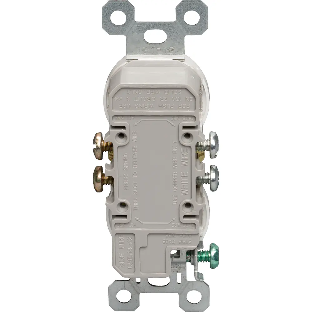 15 A 125 VAC TradeMaster® Tamper-Resistant Duplex Receptacle, White