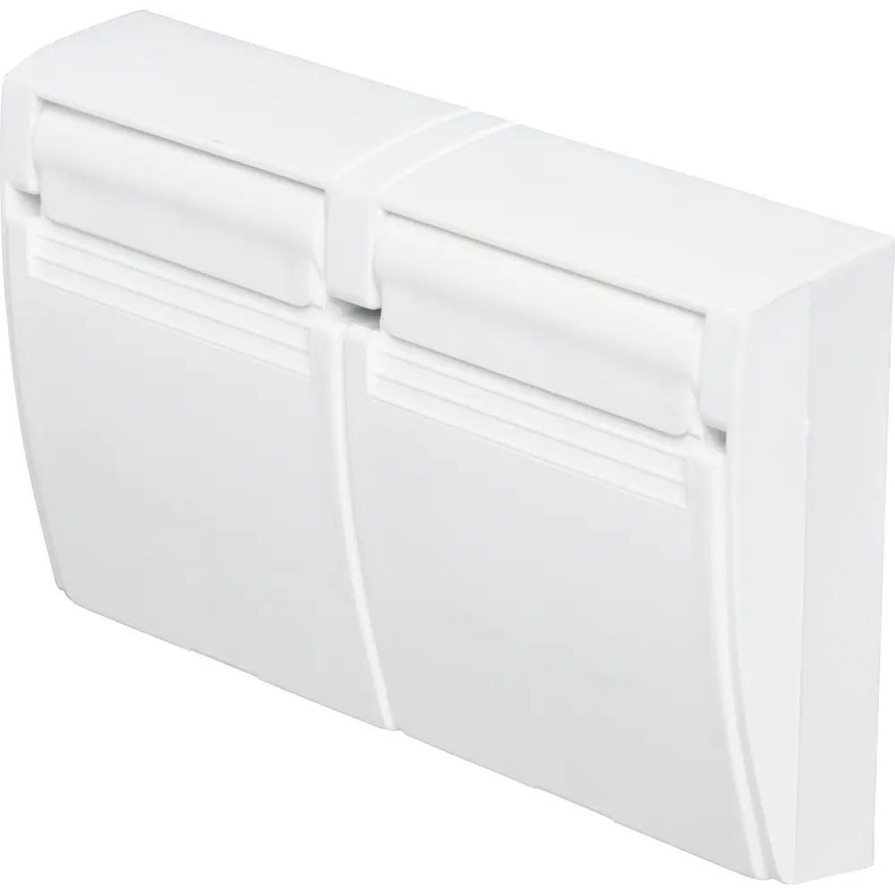 Single-Gang Weatherproof Duplex Cover, Horizontal, White